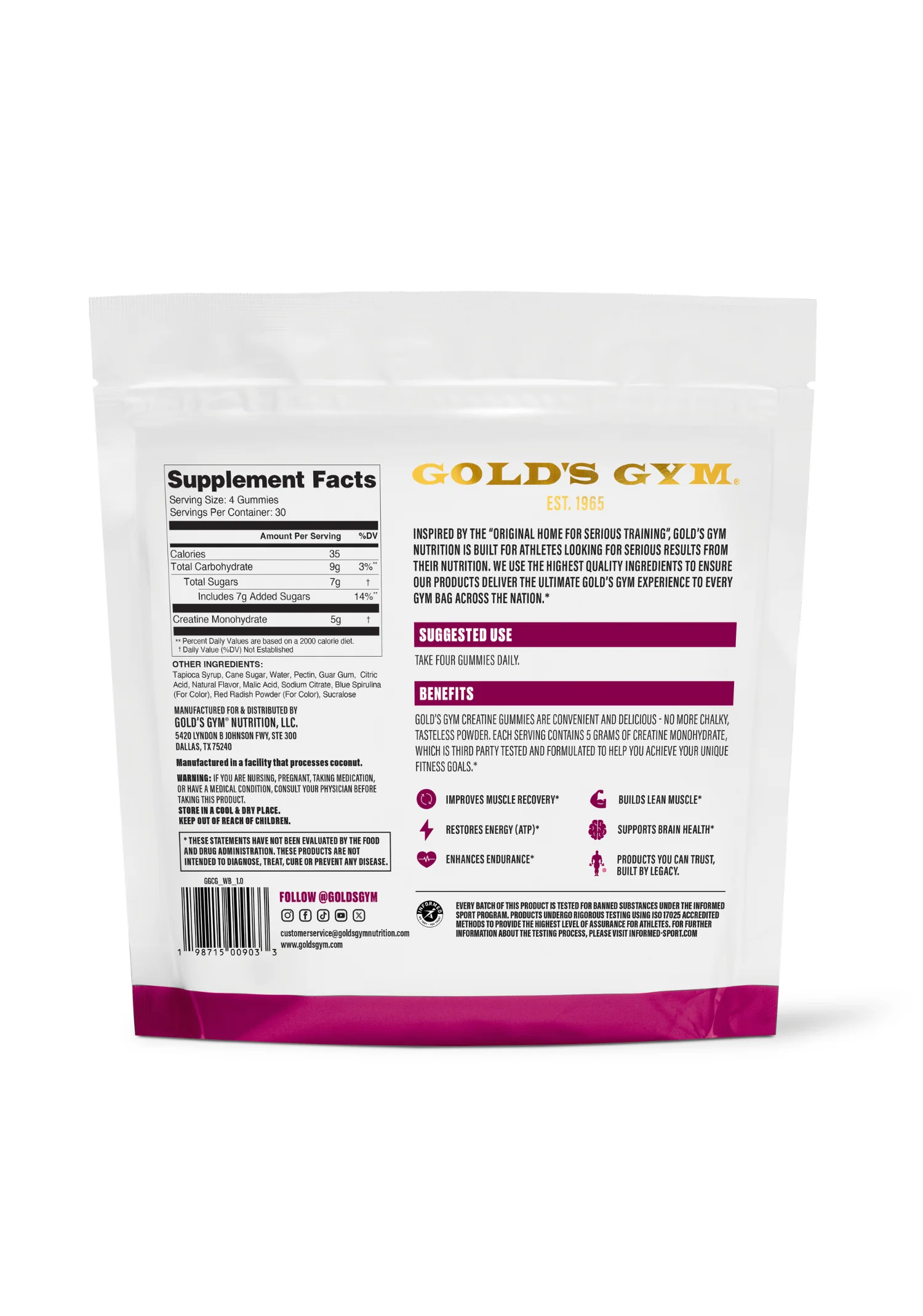 Gold's Gym® Creatine Gummies - Image 3