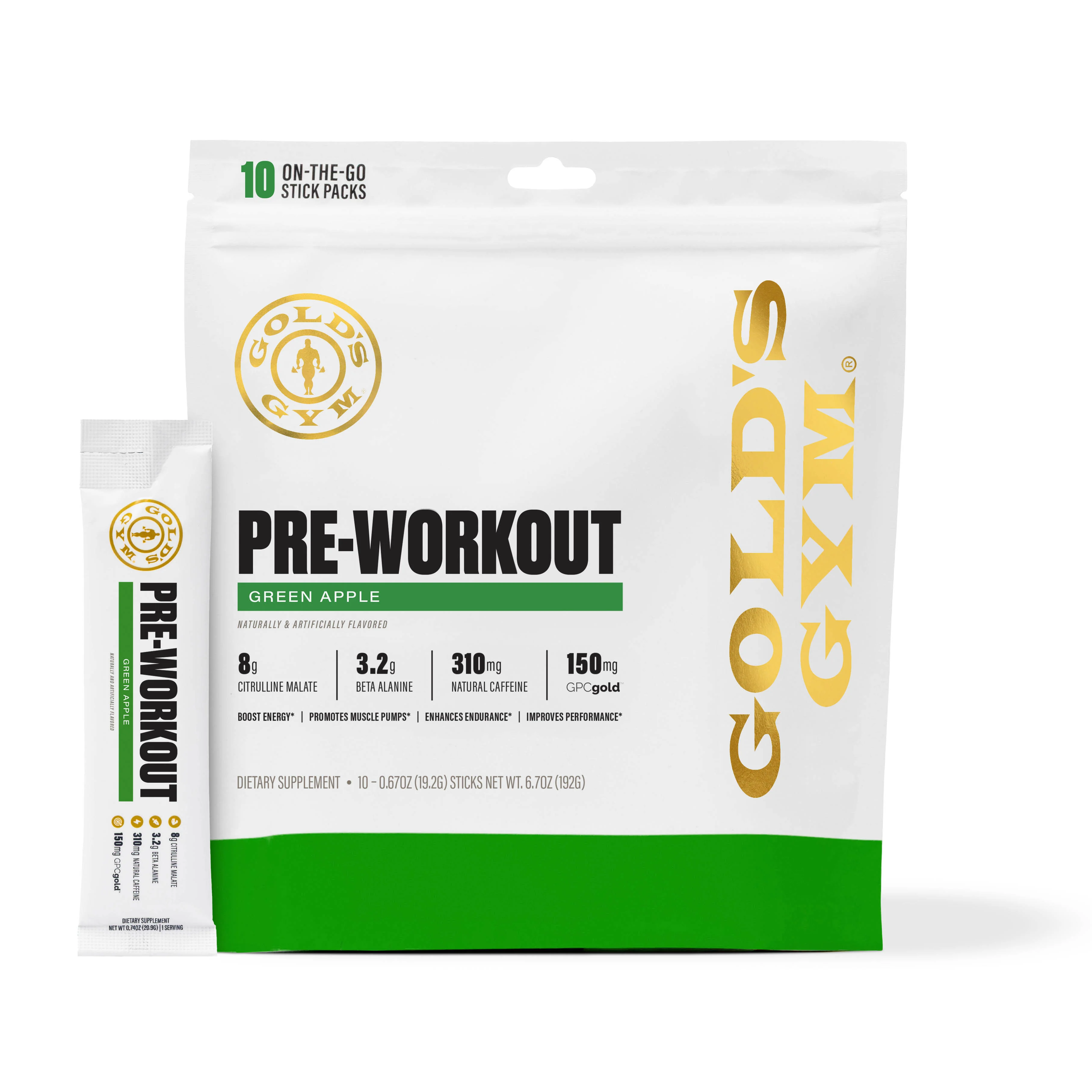 Gold's Gym Nutrition Pre-Workout Stick Packs- 10 pack - Image 6