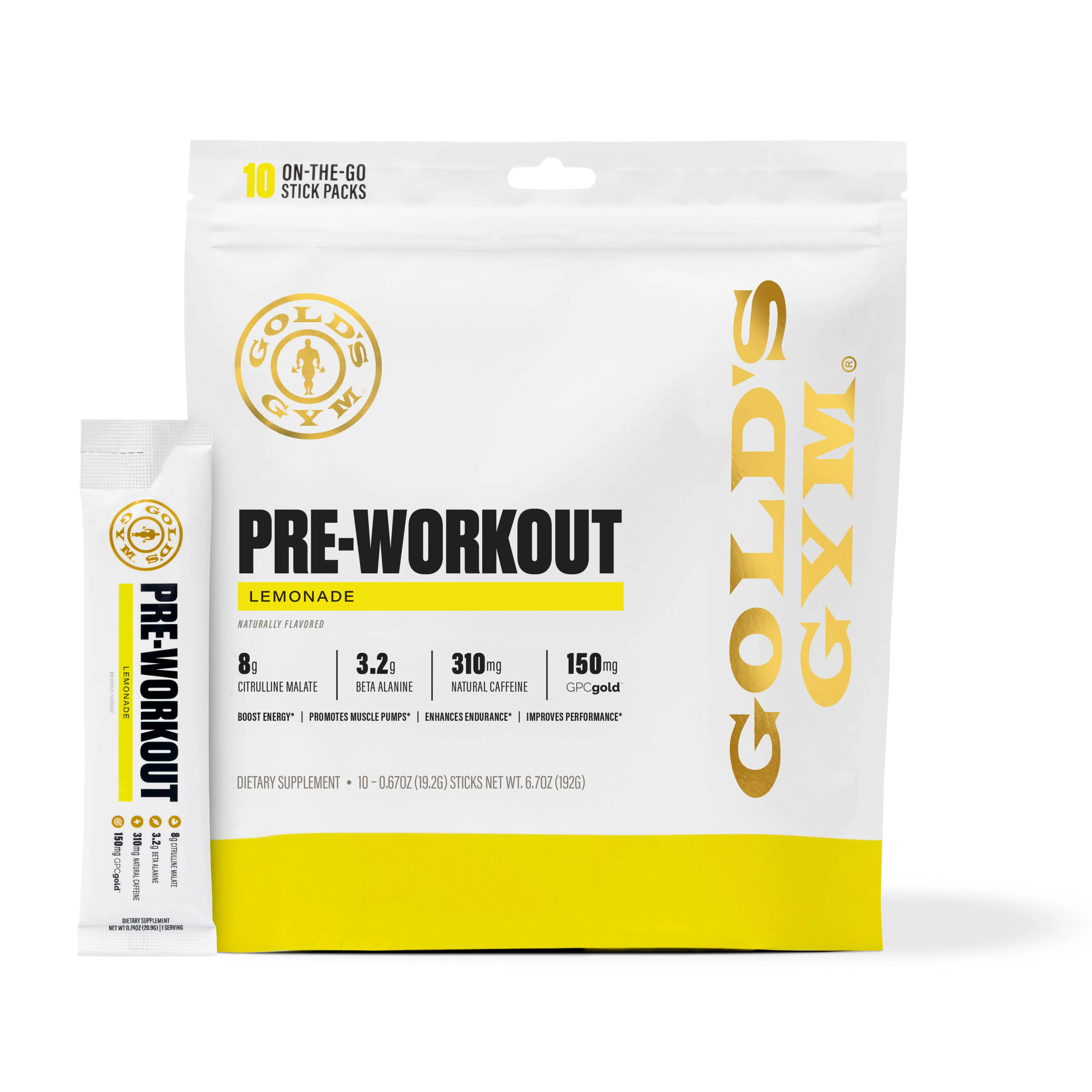 Gold's Gym Nutrition Pre-Workout Stick Packs- 10 pack - Image 9