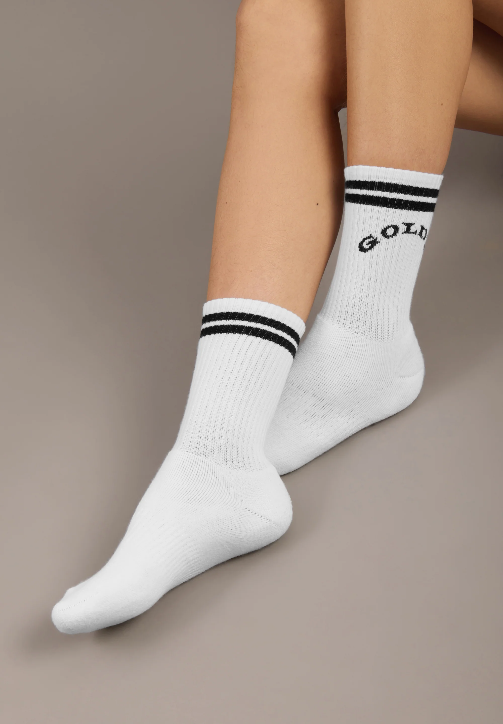 Gold's Gym® Unisex White Crew Socks - Image 5